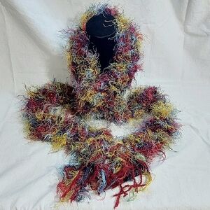 Handmade Colorful Fuzzy Knitted Scarf